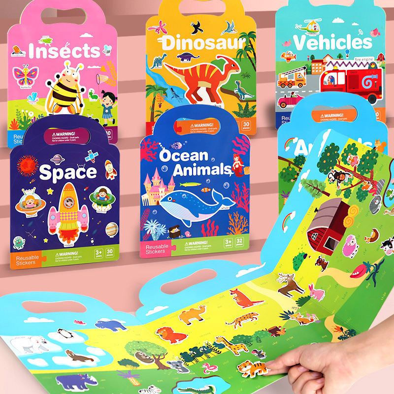 Kids Education Book - Libro di adesivi a bolle riutilizzabili