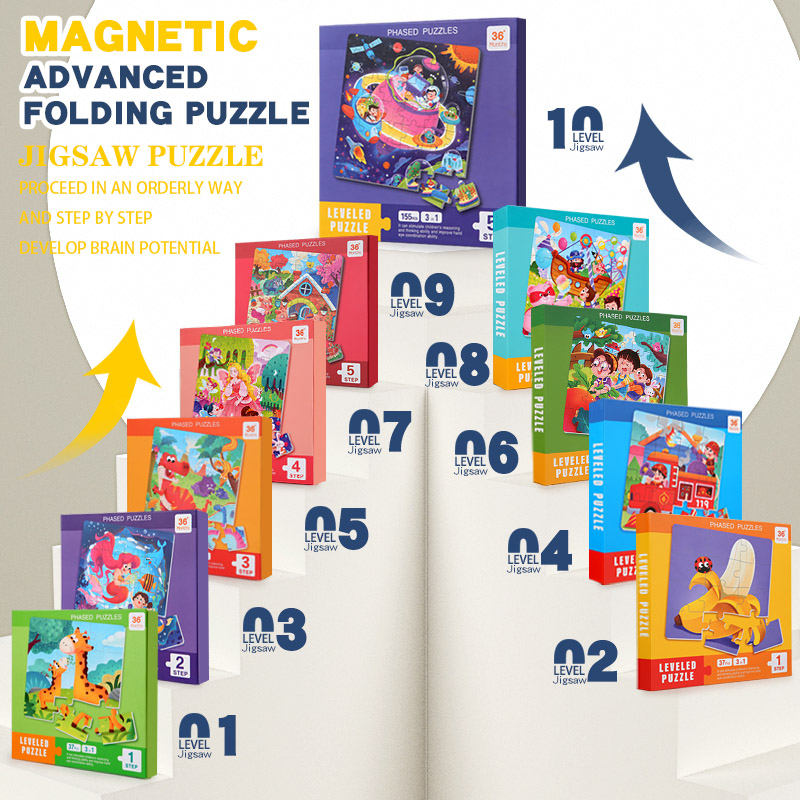 Kids Education Book - Puzzle Magnetico in Legno per Bambini