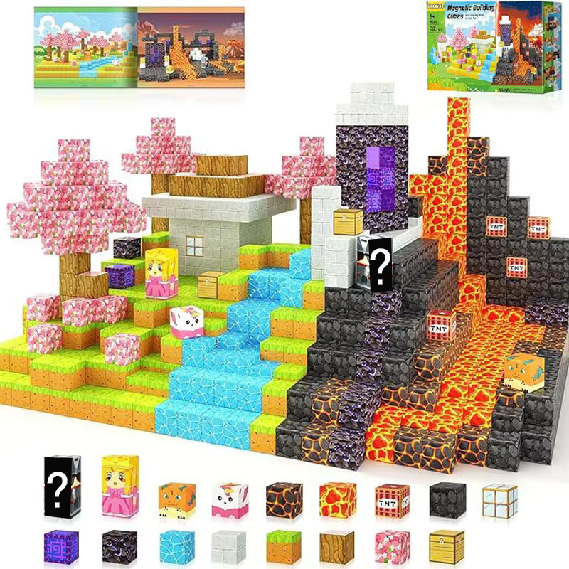 Kids Education World - Blocchi Magnetici da Costruzione, Set Cubi