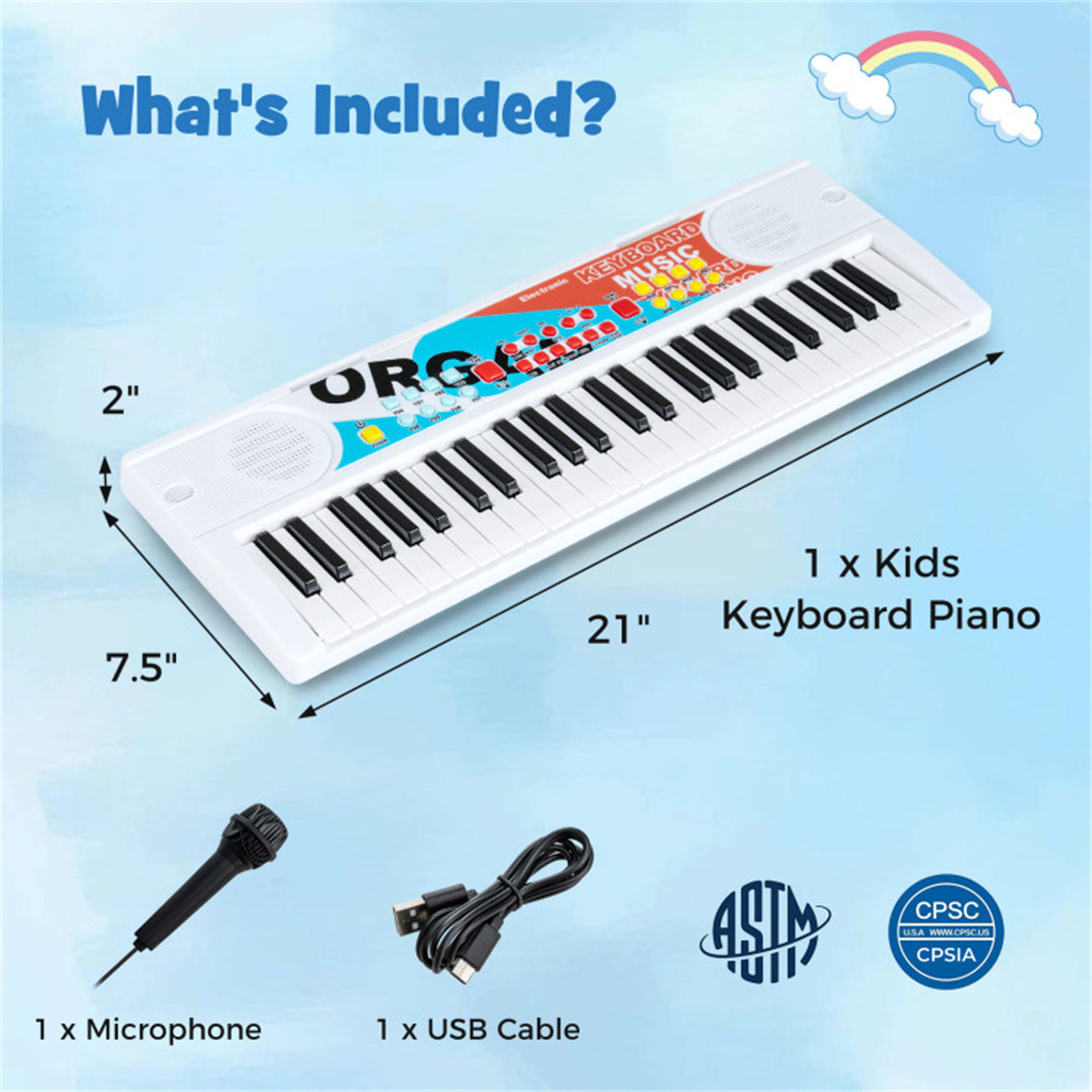 Kids Education Music - Tastiera elettronica per bambini a 49