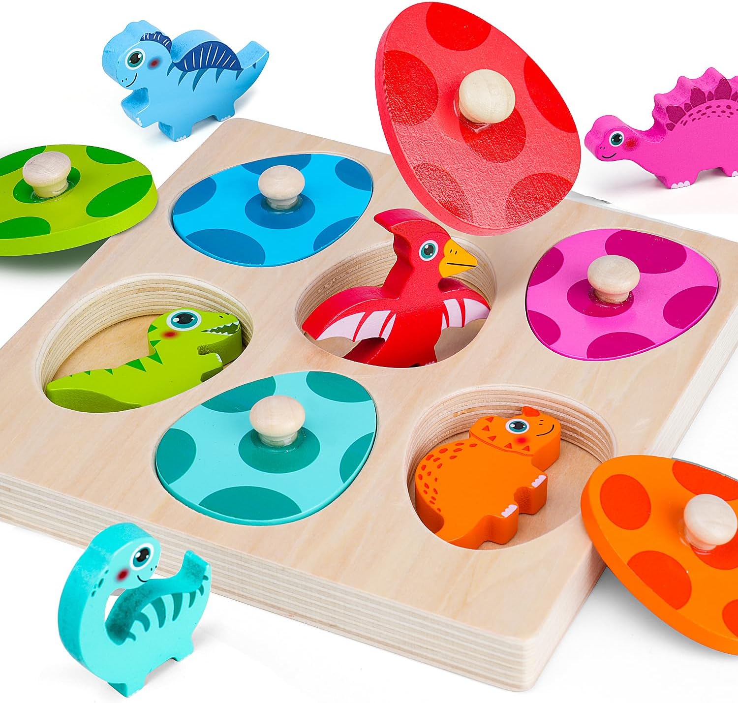 Kids Educational Game 3 - Dinosauro in legno Puzzle Giocattoli Montessori