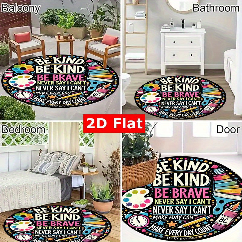 Tappeto rotondo in flanella co - School Kids Education Quotes recensione e prezzo