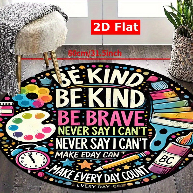 Tappeto rotondo in flanella co - School Kids Education Quotes recensione e prezzo