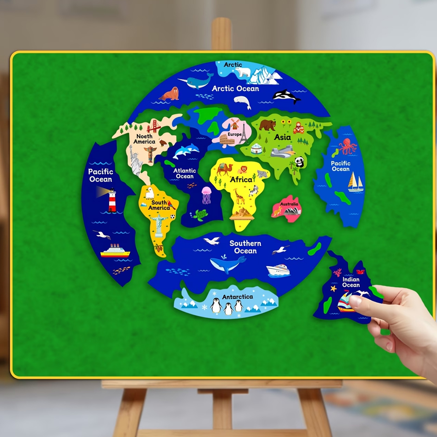 Puzzle in Feltro della Mappa d - Puzzle Map World recensione e prezzo