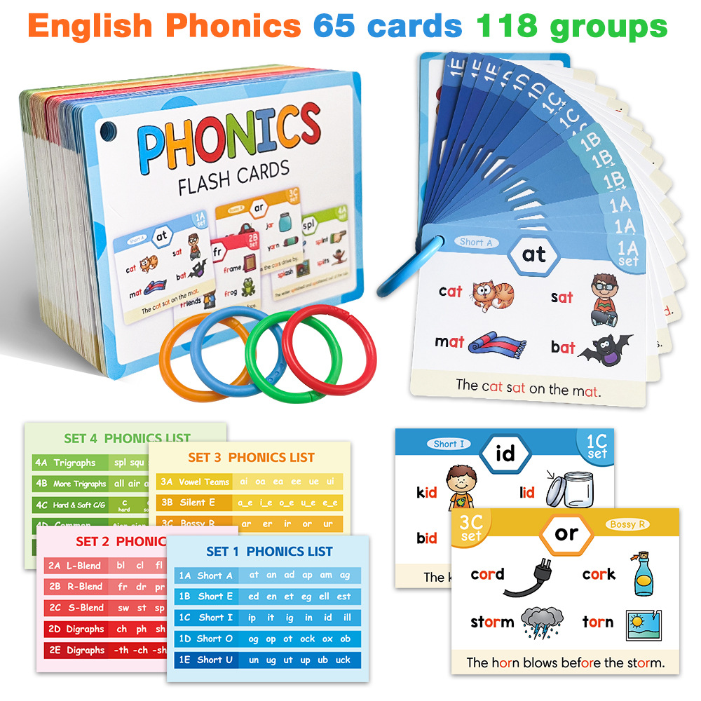 Bambini Phonics Learning Cads  - Kids Education Words recensione e prezzo